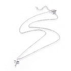 Stainless Steel Pendant Necklace Chain Lobster Cross Silver Color 18" 1.5mm A216