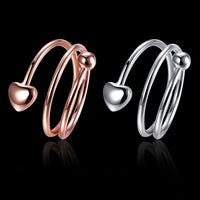 Rose Gold Platinum Plated Fashion Ring Women Heart knuckle B313