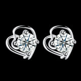 Sterling Silver Earrings  Stud AAA Zirconia  Push Back Clasp L751