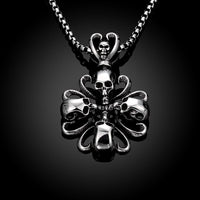 Stainless Steel Necklace Pendant Flower Biker Gothic 19" 2MM Lobster Clasp B221