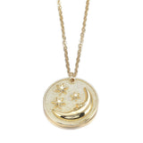 Pendant Necklaces Stainless Steel Moon Star Gold 17.91 inches 45.5cm Z477