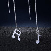 Threader Earrings Asymmetrical Earrings Dangle Musical Note Silver Color  Z262