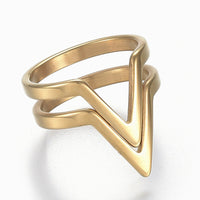 304 Stainless Steel Finger Rings Wide Band Rings Size 6~9 Gold 16~19mm Z677