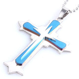 316L Stainless Steel Pendant 1.77X2.45 Inch Jesus Cross  Necklace 22"" B103