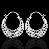 Sterling Silver Dangle Chandelier Latch Back Pierced Earrings L159