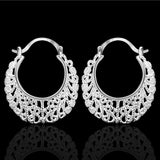 Sterling Silver Dangle Chandelier Latch Back Pierced Earrings L159