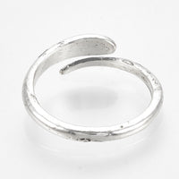 Adjustable Alloy Finger Ring Snake Antique Silver Size 6 Adjustable 16mm P394