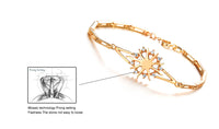 Gold Plated Bracelet Flower AAA Cubic Zirconia Women' Spring Ring Clasp G116