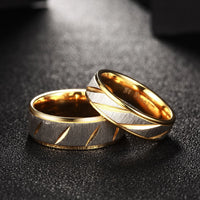 Stainless Steel Band Fashion Ring Yellow Gold Men's Unisex B459