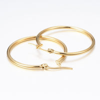 304 Stainless Steel Hoop Earrings Gold 36x35x2mm  1x0.8mm P209