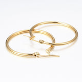 304 Stainless Steel Hoop Earrings Gold 36x35x2mm  1x0.8mm P209