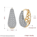 Yellow Gold Plated Earrings  Hoop Huggies AAA Zirconia Latch Back Clasp L572