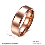 Stainless Steel Band Wedding Ring Rose Gold AAA Zirconia Men's Unisex B446