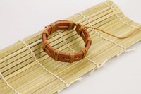 Genuine Leather Handmade Bracelet Mens  Unisex  Wrap Tribal  Brown H236