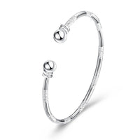 Sterling Silver Plated Bracelet Adjustable 3MM No Clasp L228