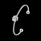 Sterling Silver Plated Bracelet Adjustable 2.5MM No Clasp L222