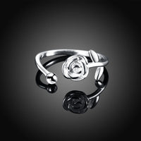 Sterling Silver Plated Fashion Resizable Ring AAA Zirconia Women B415