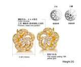 Gold Plated Earring  Flower  AAA Cubic Zirconia Women's G206