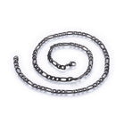 Stainless Steel Figaro Link Necklaces Lobster Black 20"  51cm Lobster Clasp Z564