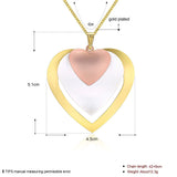 Yellow Rose Gold Plated Necklace Pendant Heart Drop 19 Inches 1MM Lobster B273