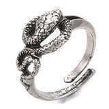 Alloy Cuff Finger Ring Snake Antique Silver Size 9 Adjustable 19mm P456