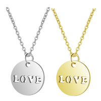 Stainless Steel Pendants Necklaces Word LOVE Silver 16.3 inches 40cm 1mm Z579