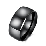 Stainless Steel Band Wedding Ring Black Men's Unisex B452