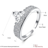 Sterling Silver Plated Fashion Ring AAA Zirconia Women Crown B361