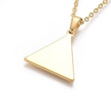 Stainless Steel Pendant Necklace Chain Lobster Triangle Gold 17.5" 1.5mm A231