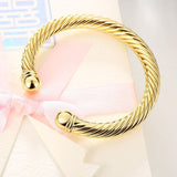 Yellow Gold Plated Bracelet Adjustable Size 8MM No Clasp L170