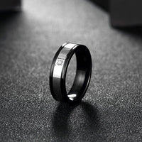 Stainless Steel Band Wedding Ring Black Men's Unisex B430