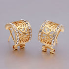 Gold Zirconia Clip Earrings L86
