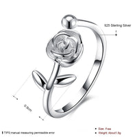 Sterling Silver Plated Fashion Resizable Ring AAA Zirconia Women B415