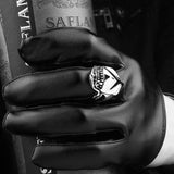 Stainless Steel  Gothic Biker Tribal Ring Black Men's Unisex Alien Teeh B198