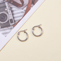 Stainless Steel Hoop Earrings Rose Gold Gold Silver 25x2mm 0.7x1mm 3Pairs Z386