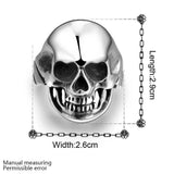 Stainless Steel Plated Biker Ghotic Mens Ring Skull Skelleton Head Cranium B526