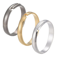 Stainless Steel Plain Band Ring Silver Gold Black Adjustable Size Z735