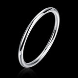 Sterling Silver Plated Bracelet Bangle 6MM No Clasp L186