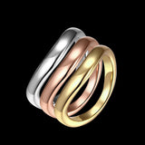 Rose Gold Platinum Plated Tri Color Fashion Ring For Women B169