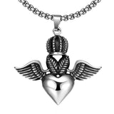 Stainless Steel Necklace Pendant Heart Biker Gothic 23" 3.5MM Lobster Clasp B234