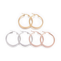 Stainless Steel Hoop Hypoallergenic Earrings Ring 29.5~30x2mm 3Pairs  Z272