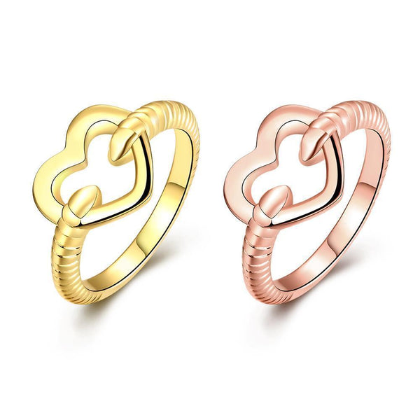 Rose Gold Plated Fashion Ring Women Heart B240