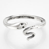 Alloy Cuff Finger Ring Snake Antique Silver Size 7 Adjustable 17mm P395