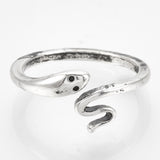 Alloy Cuff Finger Ring Snake Antique Silver Size 7 Adjustable 17mm P395