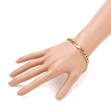 Woman's Stainless Steel Cuban Bracelet Lobster Gold 7.8" 8.8" 7mm Z162