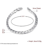 Sterling Silver Plated Bracelet 7.5 Inches 6.4MM Lobster L313