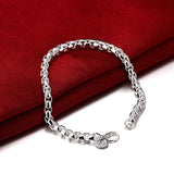 Sterling Silver Plated Bracelet 8 Inches 4.5MM  Lobster L296