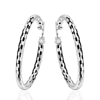 Sterling Silver Plated Earrings Hoop French Clip .12" L367