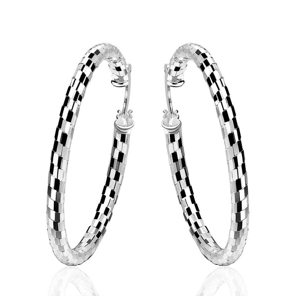 Sterling Silver Plated Earrings Hoop French Clip .12" L367