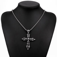 Stainless Steel Necklace Pendant Cross Biker Gothic 23" 3.5MM Lobster Clasp B220